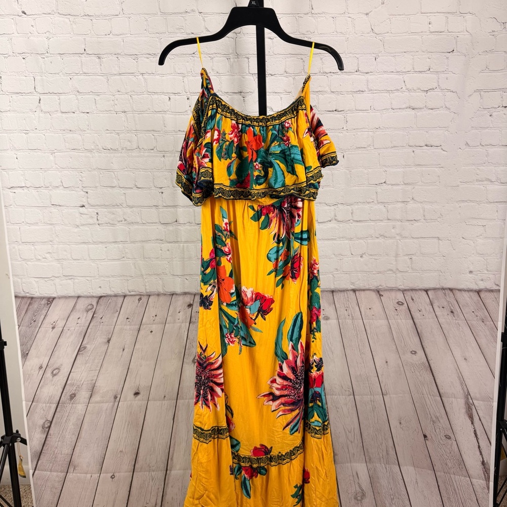 Flying Tomato Yellow Floral Maxi Dress